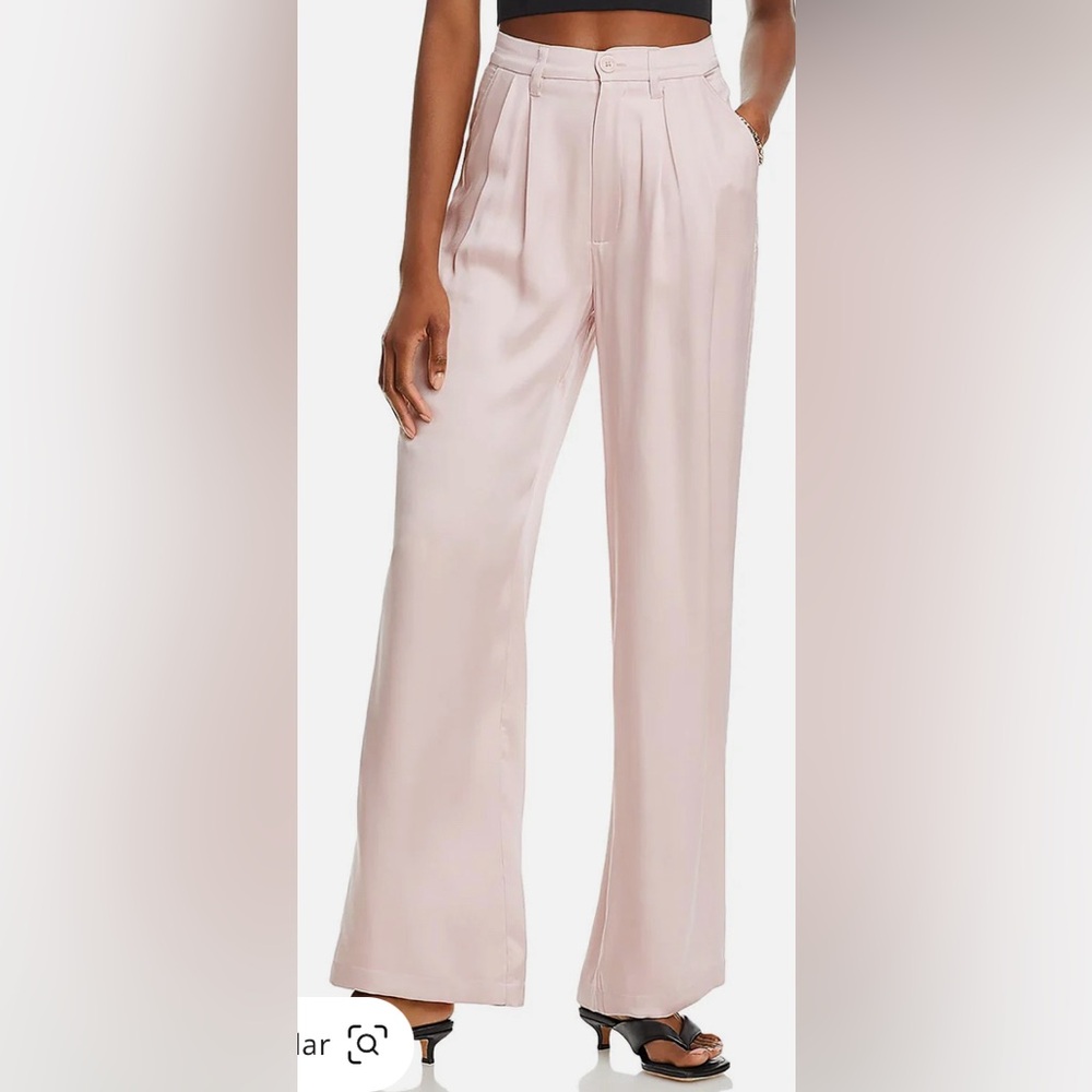 Anine Bing silk high rise wide leg pant